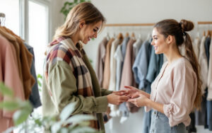 une-styliste-de-mode-discute-des-tendances-avec-un-client-dans-une-boutique-elegante-entouree-de-vetements-et-daccessoires